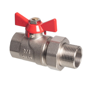 Кран шаровой с американкой (ручка-бабочка) 3/4" ВР-НР Kromwell