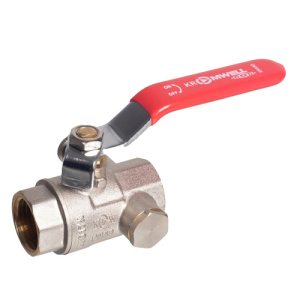 Кран шаровой с дренажем, 3/4", ВР-ВР, ручка рычаг