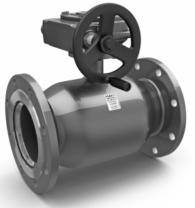 Кран шаровой LD КШЦФР из стали 20 Ду200/150 Ру2,5МПа с редуктором