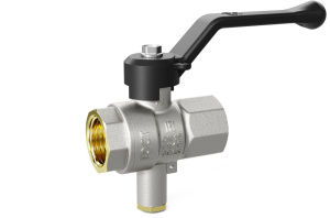 Кран шаровой латунный Pride 45.15.В-В.Т.Р, Ду 15, Ру 40, для датчика температуры, ручка рычаг LD