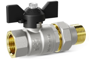 Кран шаровой латунный LD Pride 47.32.В-ГШ.Б Ду 32 Ру 25 бабочка