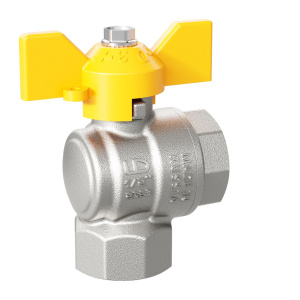 Кран шаровой латунный угловой LD Pride 47.15.В-В.У.Б GAS Ду15, Ру40, ручка бабочка