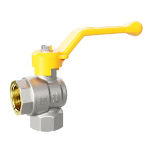 Кран шаровой латунный угловой LD Pride 47.15.В-В.У.Р GAS Ду15, Ру40, рукоятка рычаг