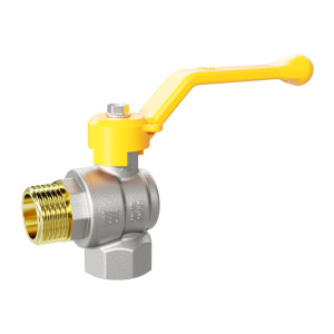 Кран шаровой латунный угловой LD Pride 47.15.В-Н.У.Р GAS Ду15, Ру40, рукоятка рычаг