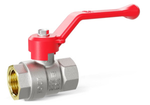 Кран шаровой латунный Pride 47.15.В-В.Р Ду 15 Ру 40 рычаг (red) LD
