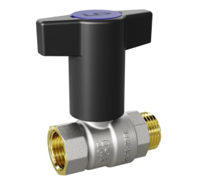 Кран шаровой латунный Pride 47.20.В-Н.ТР, Ду 20, Ру 40, Т-рукоятка (Red + Blue) LD