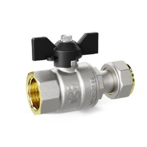 Кран шаровой латунный с накидной гайкой LD Pride 47.20.В-НкГк.Б Ду 20 Ру 40 бабочка