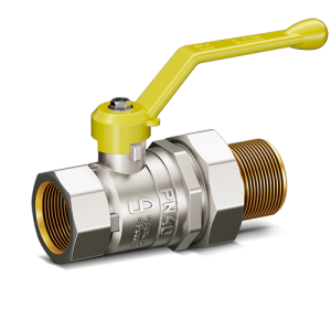 Кран шаровой латунный LD Pride 47.25.B-Н.Р.GAS для газа, вн./нар. резьба, ручка-рычаг, 1"