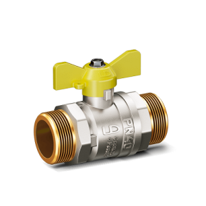 Кран шаровой латунный LD Pride 47.25.Н-Н.Б.GAS для газа, нар./нар. резьба, ручка-бабочка, 1"