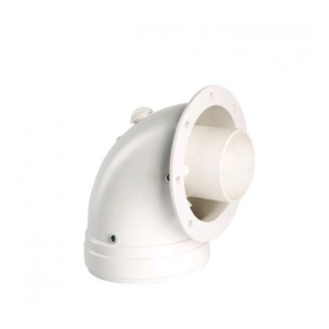 Колено коаксиальное 90°, с фланцем и отверстием для анализа сгорания, ф60/100 мм Ferroli