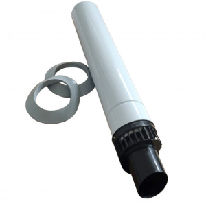 Труба коаксиальная горизонтальная, с оголовком и защитной накладкой, ф100/150 мм