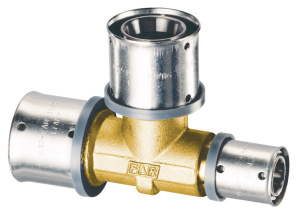 Пресс-тройник 32х3-26х3-26х3, латунь (аналог 59113202) FAR