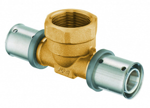 Пресс-тройник 20х2-3/4"(ВР)-20х2, латунь (аналог 59122002) FAR