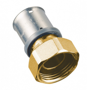 Пресс-переходник 26х3, с накидной гайкой, 3/4", латунь (аналог 59192602) FAR