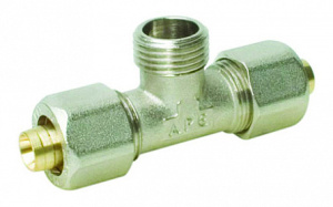 Тройник АРЕ цанговый с 2 адапт. НР 3/4"х20