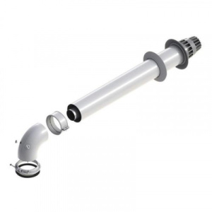 Окончание коаксиальное горизонтальное ф60/100 мм, L=800 мм, PPS/оцинкованная сталь (DY871) De Dietrich