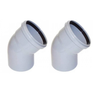 Колено 45° диам. 100 мм (2 штуки) алюминий (DY630)