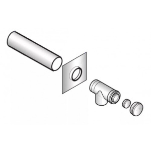Набор для подсоединения дымовой трубы диам. 80 мм, алюминий (DY711)