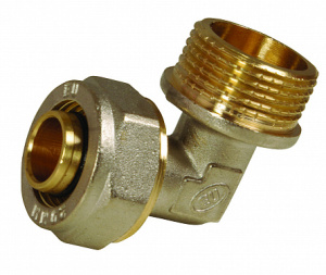 Угольник обжимной с переходом на наружную резьбу26х3/4" (Арт.:EU.MY6504 26x34)