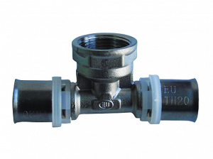 Пресс тройник с переходом на внутреннюю резьбу 20х3/4"x20 (Арт.:EU.MY6708 20x34x20)