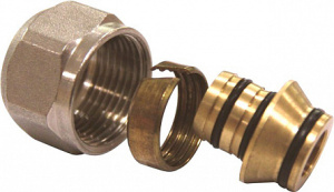 Соединитель обжимной коллекторный евроконус, для металлополимерной трубы, ф16х2-3/4" Kromwell