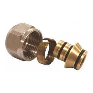 Соединитель обжимной коллекторный евроконус, для металлополимерной трубы, ф20х2-3/4" Kromwell