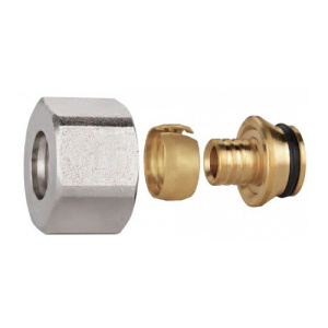 Соединитель обжимной коллекторный евроконус, для PEX трубы, ф20х2-3/4" Kromwell