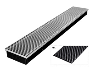Конвектор внутрипольный Gekon Эко 08х160х23 /R/ черный