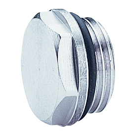 Заглушка для отопительных приборов, 1/2" с герметичной прокладкой, хром