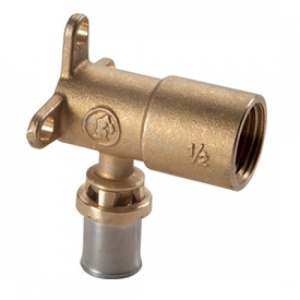 Угловой фитинг 90° "мультипресс" с кронштейном и ВР для труб GIACOTHERM, GIACOFLEX, 1/2"x(16x2)