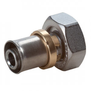 Фитинг-переходник "Мультипресс" с гайкой ЕК 3/4"x(20x2), хром, для труб GIACOTHERM, GIACOFLEX