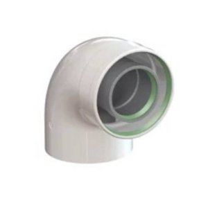 Колено ф60/100 мм, 90°, алюминий Gekon