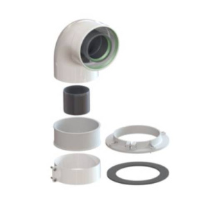 Колено стартовое, ф60/100 мм, 90°, алюминий Gekon