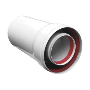 Удлинение дымохода ф80/125 мм, L=250 мм, Ал/Оц.Ст. Gekon