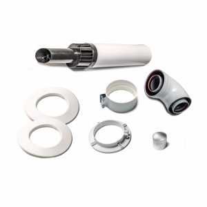 Комплект универсальный ф60/100 мм L=1000 мм, хомут, фланец, проставка 60 мм, алюминий (Антилед) Gekon