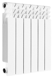 Радиатор алюм Germanium AL F 500 12 секций, подкл боковое, RAL 9016 глянцевый