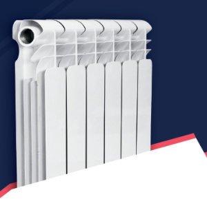 Радиатор биметаллический Bm 350 6 секций, боковое подключение, RAL 9016, Kromwell