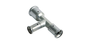 Тройник переходный уменьшенный с двух сторон, латунь пресс, 26х26х20 Henco