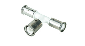 Тройник переходный увеличенный в центре, ПВДФ пресс, 16х20х16, цвет белый Henco