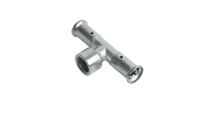 Тройник ВР, латунь пресс, 20х1/2"х20 Henco