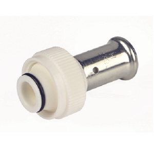 Пресс-фитинг с накидной гайкой, под евроконус, ПВДФ пресс, 20х3/4", цвет белый Henco