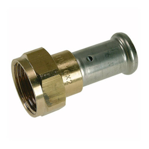 Муфта накидная гайка, плоское уплотнение, латунь пресс, 16х1/2" Henco