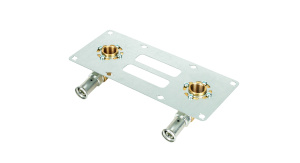 Водорозетка двойная, для гипсокартона, латунь пресс, 16х1/2"-16х1/2" Henco