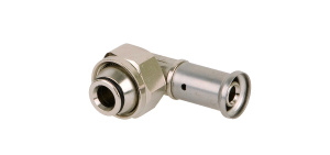 Муфта никелированная для евроконуса 90°, латунь пресс, 16х3/4" ЕК Henco