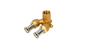 Водорозетка проходная, укороченная, ВР, латунь пресс, 16х1/2"х16 (40 мм) Henco