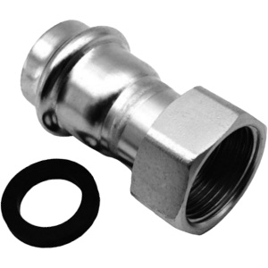 Пресс-фитинг из нержавеющей стали, с накидной гайкой, 18х1/2" Kromwell