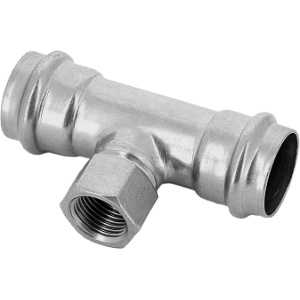 Пресс-тройник из нержавеющей стали, с переходом на внутреннюю резьбу, 28х1/2"х28 Kromwell