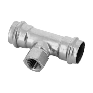 Пресс-тройник из нержавеющей стали с переходом на внутреннюю резьбу 54x1 1/4"x54, Kromwell