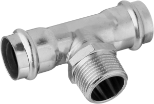 Пресс-тройник из нержавеющей стали с переходом на наружную резьбу, 42х1"х42 Kromwell