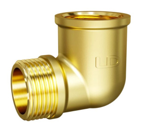 Угол 90 гр Pride DN25 (1") ВР/НР латунь LD